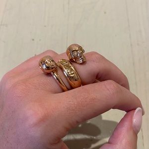 Alexander McQueen Rose Gold Skull Ring
